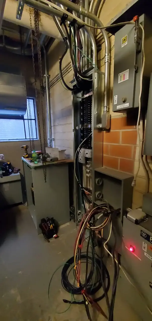 electrical panel in a garage