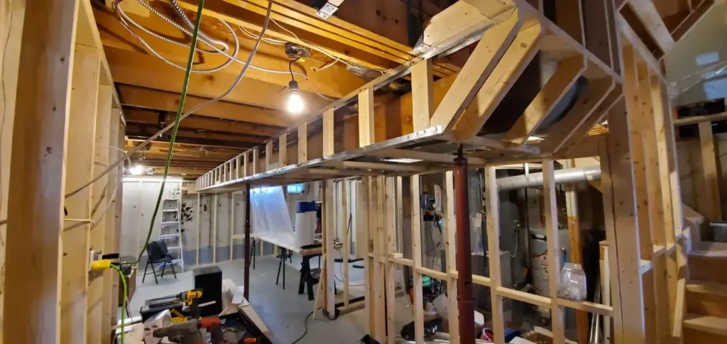 an unfinished basement for electrical inspection