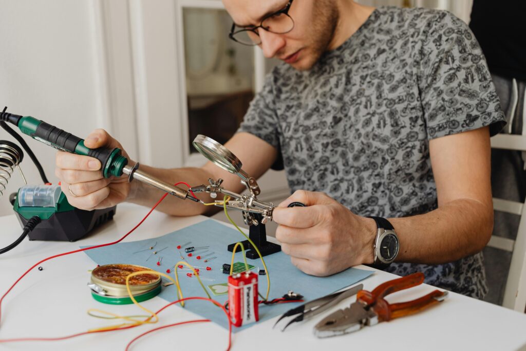 man doing diy project