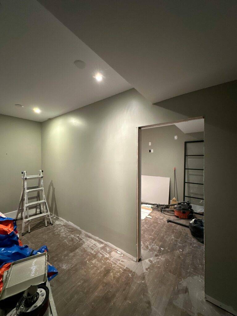 a renovation of a home with can lights installed